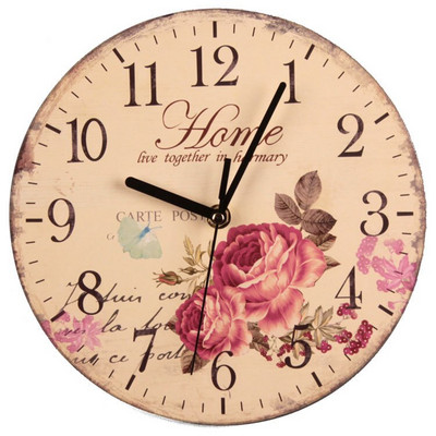 Ceas de perete din lemn retro nordic Ceas decorativ de 12 inch Ceas de perete din lemn rustic creativ pentru camera de zi Ceas suspendat