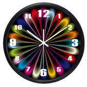 Kreatív absztrakt hamis neonfény dizájn falióra üveg fém színes óra nappali irodába