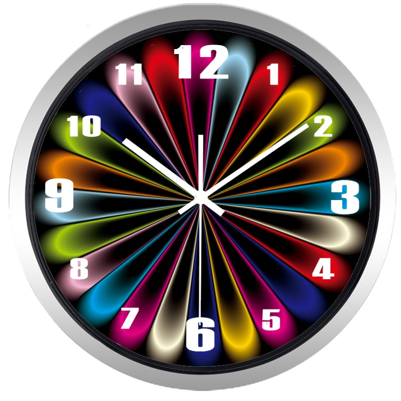 Kreatív absztrakt hamis neonfény dizájn falióra üveg fém színes óra nappali irodába