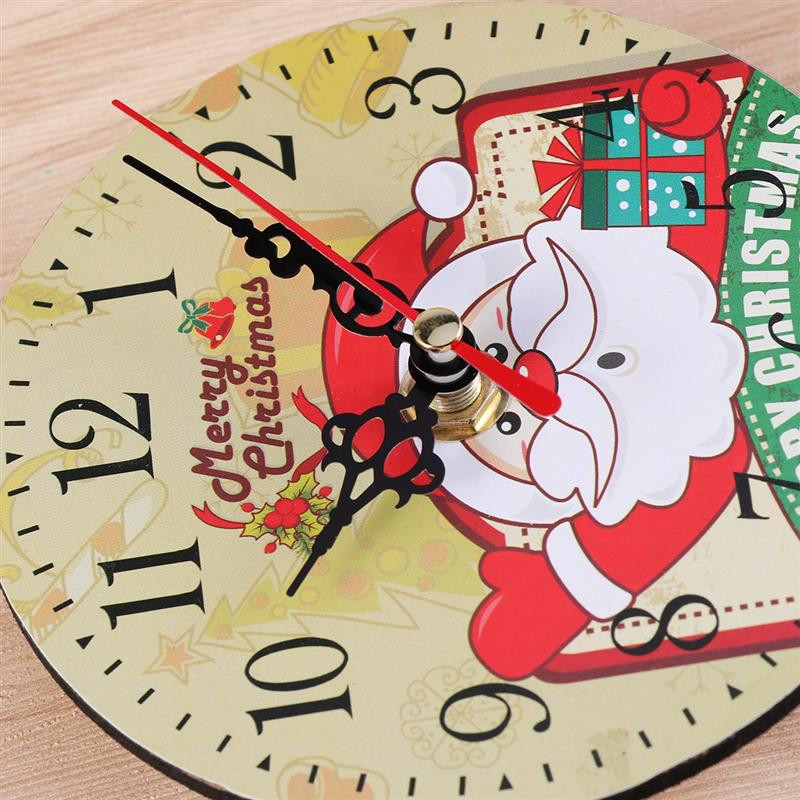 Karácsonyi falióra Xmas Party Dekoratív óra kerek falióra a hálószobába, elem nélkül (véletlen szín)