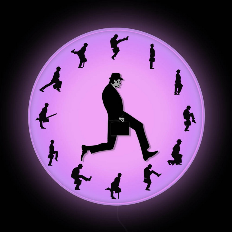 Buta séták humorista, vicces, sétáló újdonság falióra, Watch Ministry of Comedy TV-sorozat Lakberendezési néma óra hálószobába