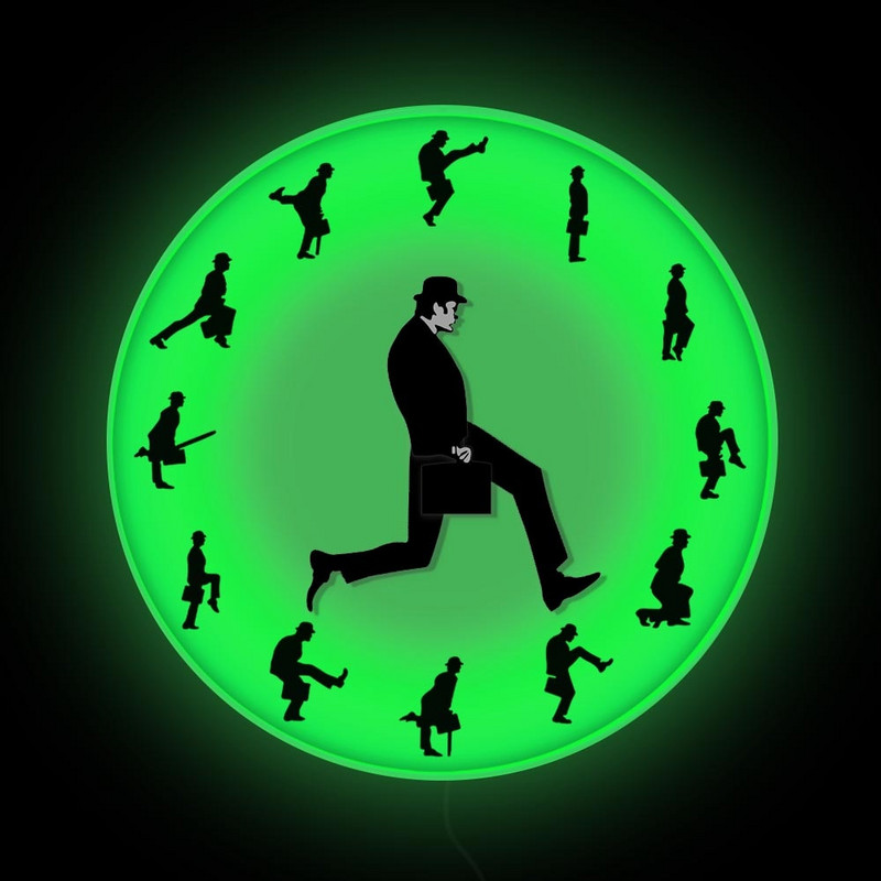 Buta séták humorista, vicces, sétáló újdonság falióra, Watch Ministry of Comedy TV-sorozat Lakberendezési néma óra hálószobába