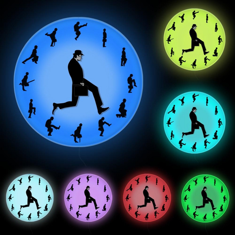 Buta séták humorista, vicces, sétáló újdonság falióra, Watch Ministry of Comedy TV-sorozat Lakberendezési néma óra hálószobába