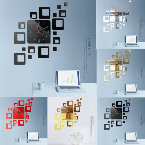 Ceas de perete acrilic cu oglindă modernă detașabilă 3D