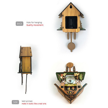 Дървен стенен часовник с кукувица Bird Time Bell Swing Alarm Watch Home Art Decor Германия Шварцвалд Автолюлеещ се стенен часовник с кукувица
