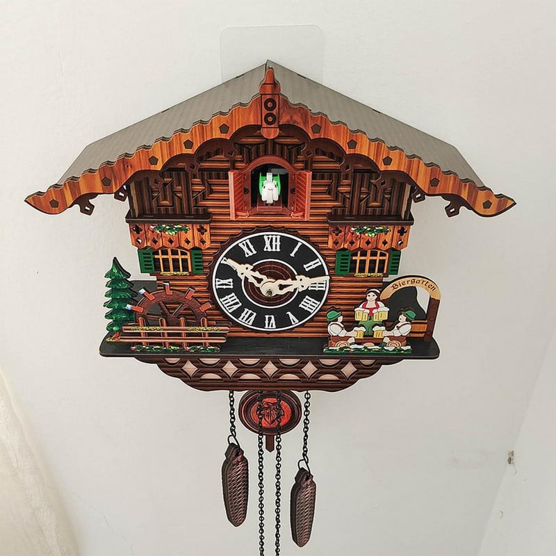 Hagyományos faház Fekete-erdő Ház Óra nagy, kézzel készített fa kakukkos óra faház európai stílusú retro antik mechanika