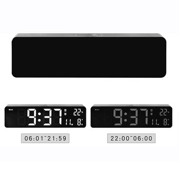 Цифров стенен часовник Модерен дизайн Температурна дата Седмица Дисплей Настолен часовник USB Plug-in LED будилник Кабинет Декорация на всекидневна