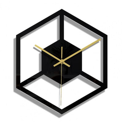 Falióra Szemet gyönyörködtető dekoratív akril nagy, modern 3D geometriai óra nappaliba