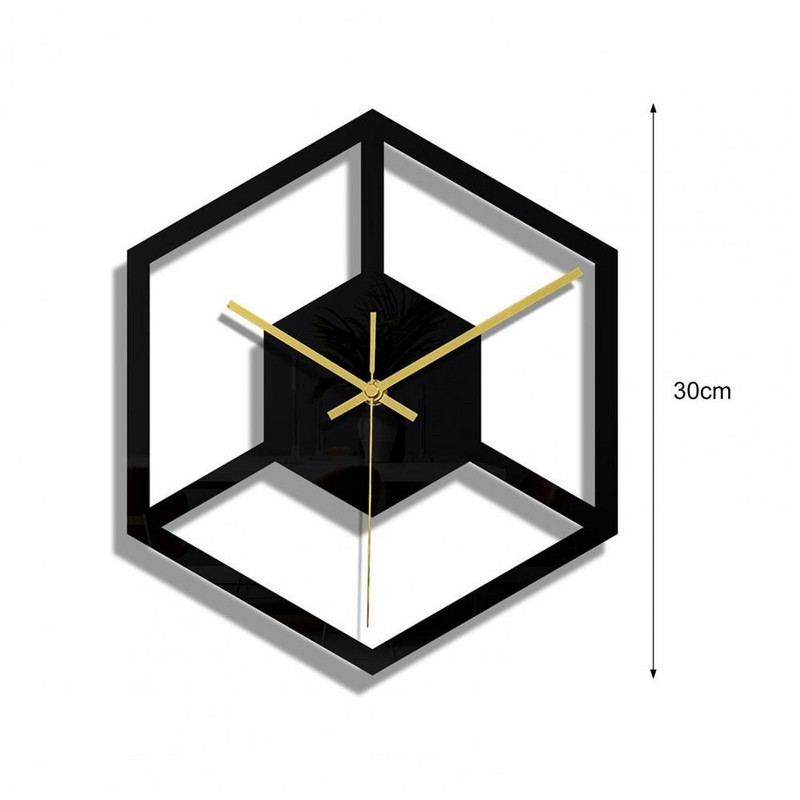 Falióra Szemet gyönyörködtető dekoratív akril nagy, modern 3D geometriai óra nappaliba