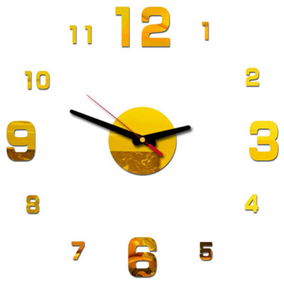 2020 m. Naujas 3D „pasidaryk pats“ sieninis laikrodis, akrilinis veidrodinis sieninis lipdukas Svetainės kvarco adata „Europe“ Horloge Namų dekoravimas reloj de pared