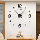 3D barkács falióra akril tükör matricák fali órák lakberendezéshez nappali kvarc tűs akasztós óra Europe Horloge