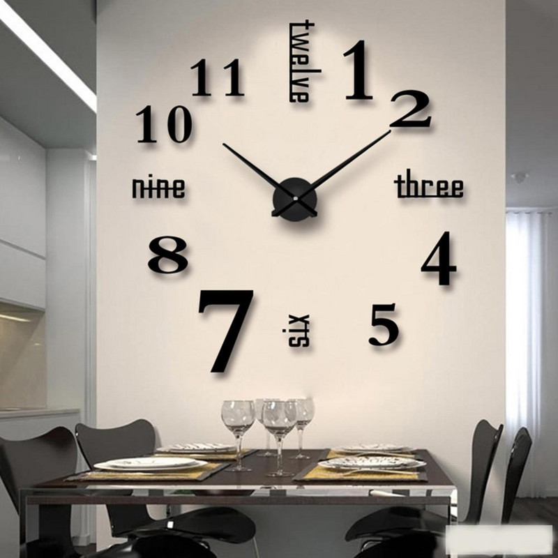 3D barkács falióra akril tükör matricák fali órák lakberendezéshez nappali kvarc tűs akasztós óra Europe Horloge
