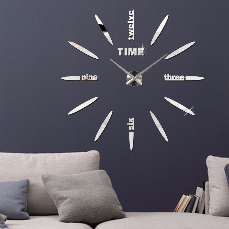 3D barkács falióra akril tükör matricák fali órák lakberendezéshez nappali kvarc tűs akasztós óra Europe Horloge