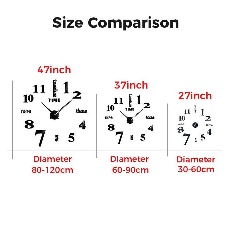 3D barkács falióra akril tükör matricák fali órák lakberendezéshez nappali kvarc tűs akasztós óra Europe Horloge