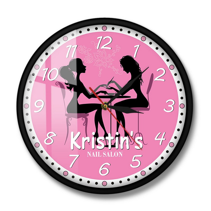 Manikűr szalon Falióra Körömszalon Spa Személyre szabott falióra Egyedi grafikák Pedikűr Art Körömstúdió Üzleti fali dekoráció