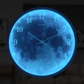 Art Design falióra 12 hüvelykes kék hold hangvezérlés világító digitális modern csendes nappali hálószoba kerek dekoráció