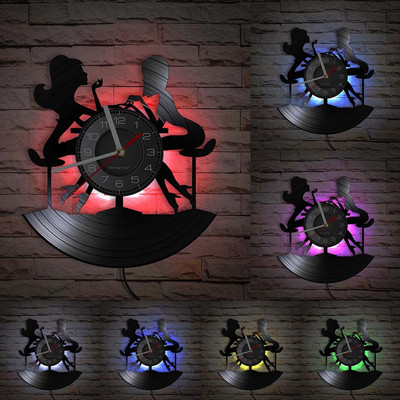 Individualizuotas SPA salonas Verslo sienų iškabos Sienų dekoras Nagų salonas Suasmenintas Jūsų vardas Vinilo plokštelių sieninis laikrodis lenkiškas mados meno laikrodis