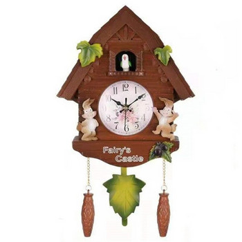 Европейски кварцов стенен часовник с кукувица от смола Bird Time Bell Swing Alarm Watch Decor