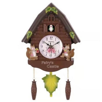 Европейски кварцов стенен часовник с кукувица от смола Bird Time Bell Swing Alarm Watch Decor