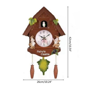 Европейски кварцов стенен часовник с кукувица от смола Bird Time Bell Swing Alarm Watch Decor