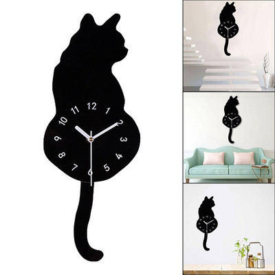1db 3D Cat kvarc falióra lengő farkú lengőelem, hálószobába