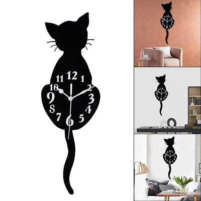 1db 3D Cat kvarc falióra lengő farkú lengőelem, hálószobába