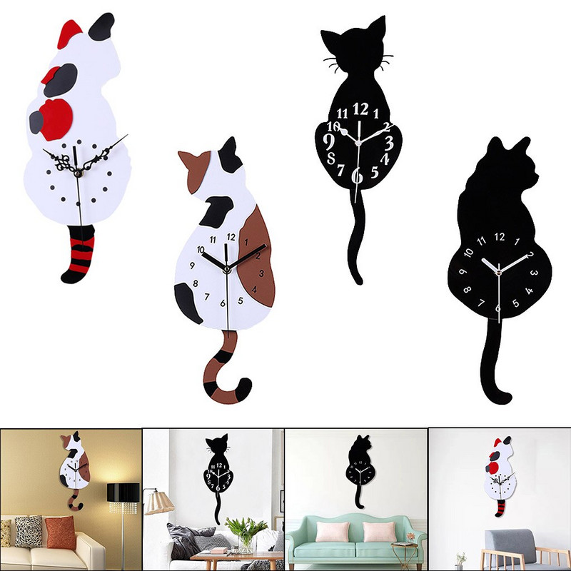 1db 3D Cat kvarc falióra lengő farkú lengőelem, hálószobába