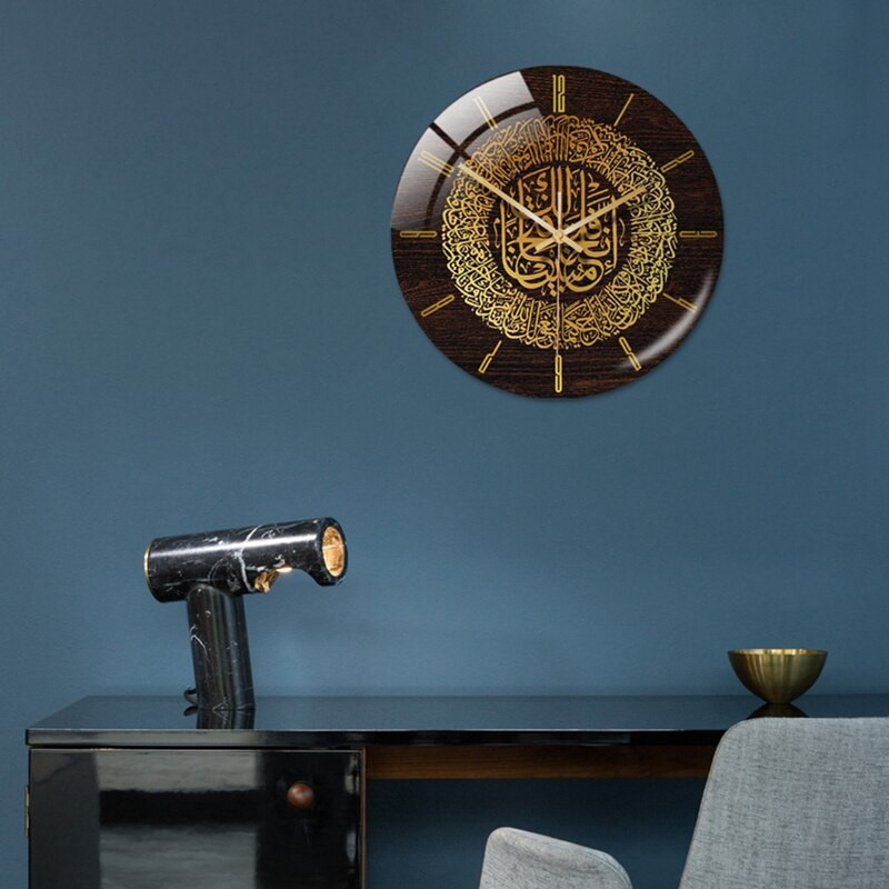 Promóció! Akril iszlám falióra 30 cm muszlim otthoni deco falióra kalligráfia fali dekoráció művészet beltéri falióra