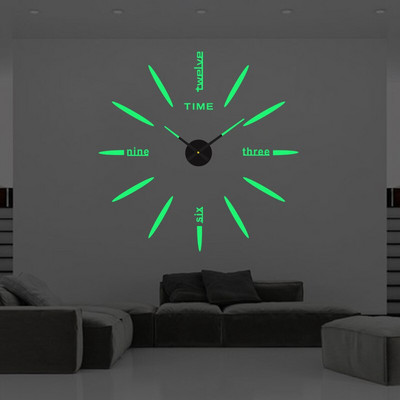 3D Luminous Wall Clock Stickers DIY Digital Clock Quartz Needle Horloge DIY Oversize Wall Clocks Home Letter Decor