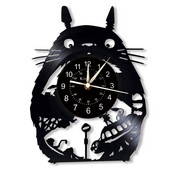 Aranyos bakelit lemez falióra otthoni kreatív dekoráció Szomszédom Totoro Anime fények nélkül Led óra
