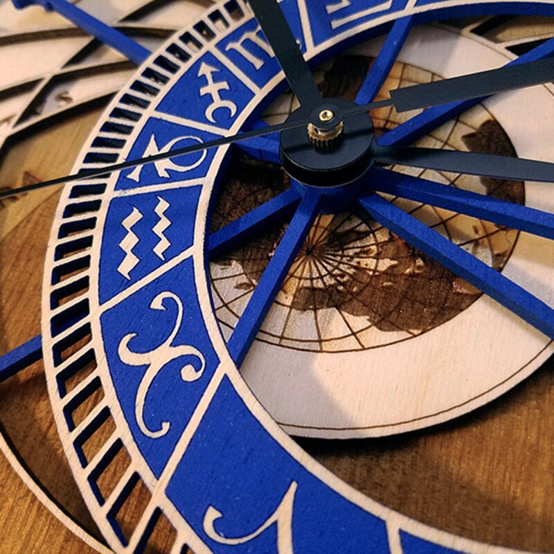30 cm Ceas astronomic Praga Ceas de perete creativ Ceas de cuarț Ceas de perete mare cu douăsprezece constelații Camera de zi Decor