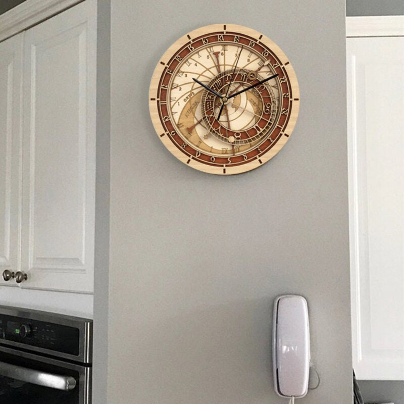 30 cm Ceas astronomic Praga Ceas de perete creativ Ceas de cuarț Ceas de perete mare cu douăsprezece constelații Camera de zi Decor