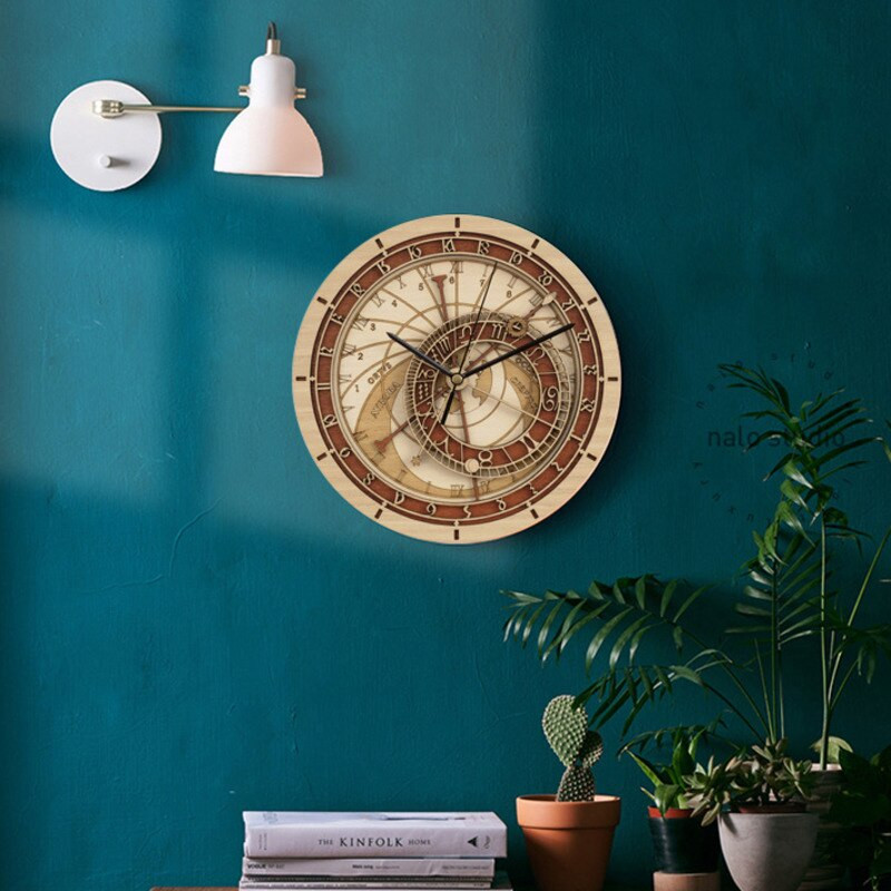 30 cm Ceas astronomic Praga Ceas de perete creativ Ceas de cuarț Ceas de perete mare cu douăsprezece constelații Camera de zi Decor