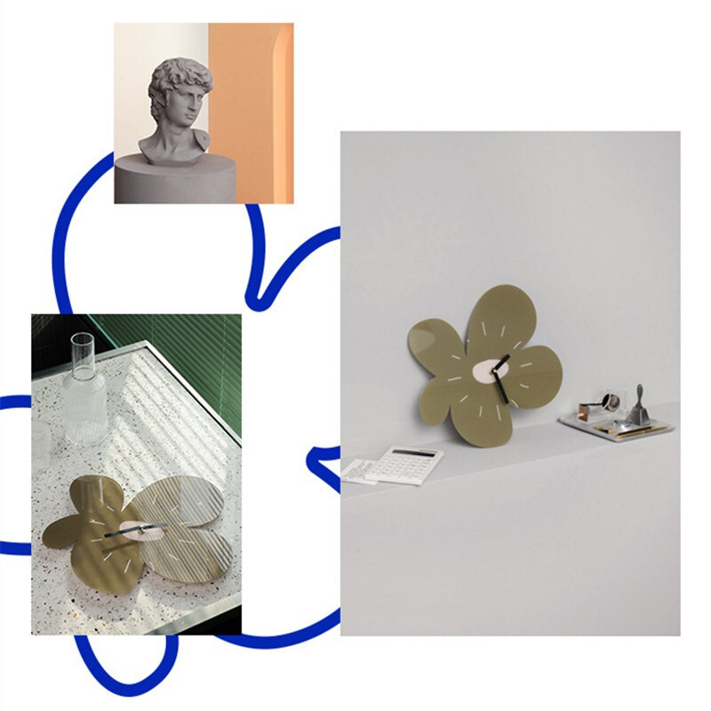 Cutelife Nordic Flower akril nagy dekoratív falióra modern design lakberendezési konyha óra barkácsolás hálószoba ipari óra
