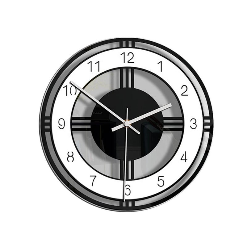 1vnt apvalaus ciferblato sieninis laikrodis Namų svetainė Svetainė Miegamasis Akrilo metalinis rodyklės laikrodis Paprastas vintažinio stiliaus dekoravimas sieninis laikrodis