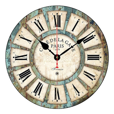 30cm Mājas radošs dekors Koka retro sienas piekaramie pulksteņi Mājas viesistabas dekors Kvarca pulkstenis Drop Piegāde