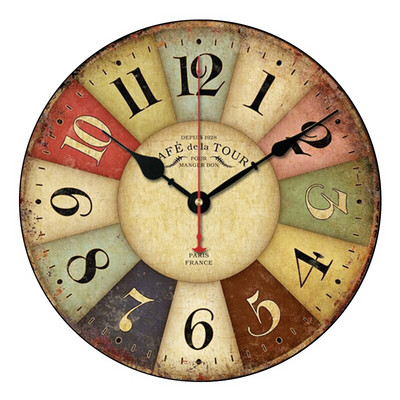 30cm Mājas radošs dekors Koka retro sienas piekaramie pulksteņi Mājas viesistabas dekors Kvarca pulkstenis Drop Piegāde