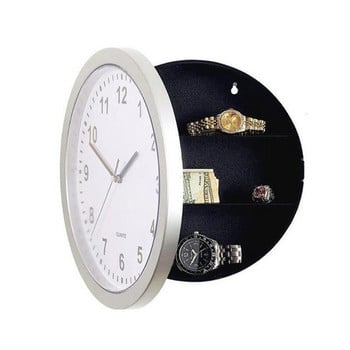 Стенен часовник Скрит безопасен часовник Сейф Тайни сейфове Скрит безопасен стенен часовник за тайно скривалище Пари Пари Пари Бижута Часовници Декор 2021