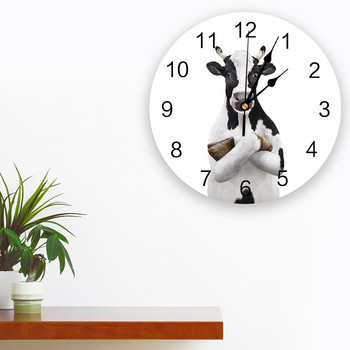 Модерен стенен часовник Animal Cow Farm PVC стенен часовник Home Decor Спалня Silent Oclock Часовник стена за всекидневна