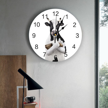 Модерен стенен часовник Animal Cow Farm PVC стенен часовник Home Decor Спалня Silent Oclock Часовник стена за всекидневна