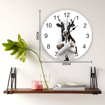 Модерен стенен часовник Animal Cow Farm PVC стенен часовник Home Decor Спалня Silent Oclock Часовник стена за всекидневна