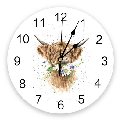 Modernus sieninis laikrodis Gyvūnų karvių ferma PVC sieninis laikrodis Namų dekoras Miegamojo tylus laikrodis laikrodžio siena svetainei