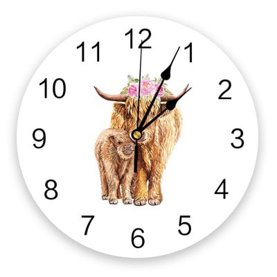 Modernus sieninis laikrodis Gyvūnų karvių ferma PVC sieninis laikrodis Namų dekoras Miegamojo tylus laikrodis laikrodžio siena svetainei