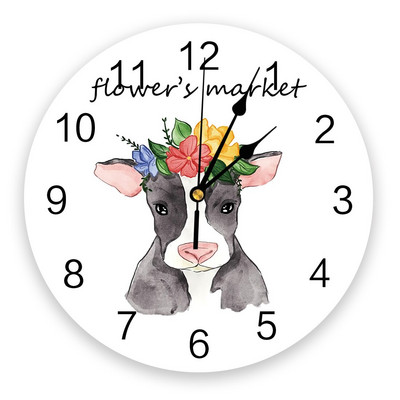 Modernus sieninis laikrodis Gyvūnų karvių ferma PVC sieninis laikrodis Namų dekoras Miegamojo tylus laikrodis laikrodžio siena svetainei