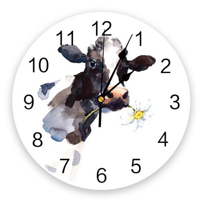Modernus sieninis laikrodis Gyvūnų karvių ferma PVC sieninis laikrodis Namų dekoras Miegamojo tylus laikrodis laikrodžio siena svetainei