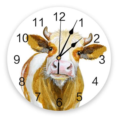 Modernus sieninis laikrodis Gyvūnų karvių ferma PVC sieninis laikrodis Namų dekoras Miegamojo tylus laikrodis laikrodžio siena svetainei