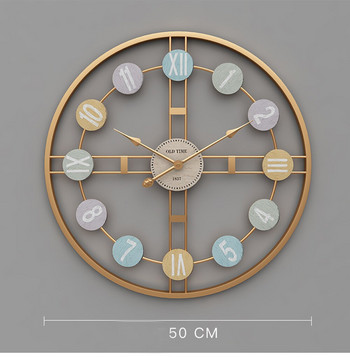 3D голям метален стенен часовник в скандинавски стил Битова спалня Железни художествени часовници Стенен часовник 3D кръгъл домашен декор Безшумен железен часовник