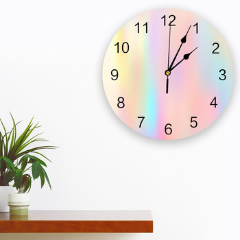 Rainbow Pink Morning Glow Творчески стенен часовник за декорация на домашен офис Всекидневна Спалня Детска стая Висящ часовник