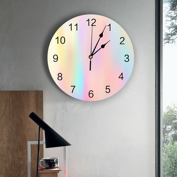 Rainbow Pink Morning Glow Творчески стенен часовник за декорация на домашен офис Всекидневна Спалня Детска стая Висящ часовник