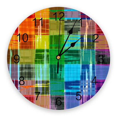 Ceas de perete creativ cu strălucire de dimineață, roz curcubeu, pentru decorarea biroului de acasă, camera de zi, dormitor, camera copiilor, ceas agățat